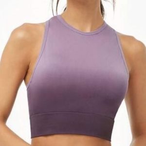 Ombre purple crop workout top